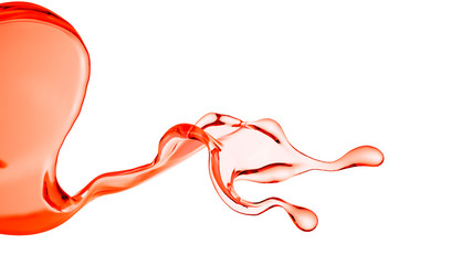 Splash fluid. 3d illustration, 3d rendering.