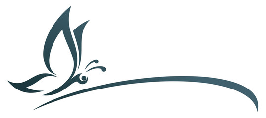 A symbol of the blue stylized butterfly.
