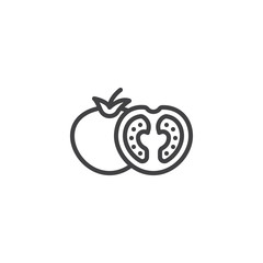 Tomato slice vector icon. filled flat sign for mobile concept and web design. Whole and slice tomatoes glyph icon. Symbol, logo illustration. Vector graphics