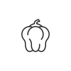 Bell pepper line icon. linear style sign for mobile concept and web design. Paprika pepper outline vector icon. Symbol, logo illustration. Vector graphics