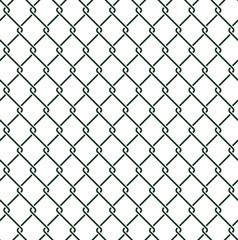 Vector seamless green fence. Isolated on white background.