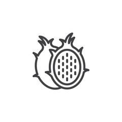 Pitaya fruit line icon. linear style sign for mobile concept and web design. Dragon fruit outline vector icon. Symbol, logo illustration. Vector graphics