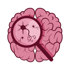 Neuron or human brain cell icon. Flat. Isolated. On white background. 