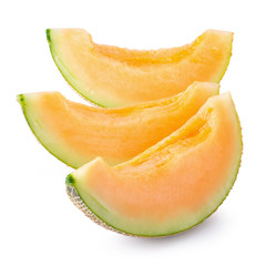 Japanese melons,honey melon or cantaloupe isolated on white background