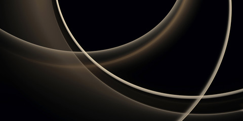 Abstract black background with cross golden arcs for design
