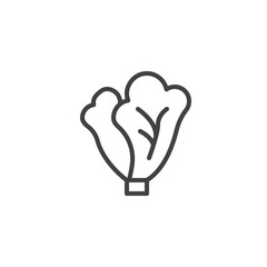 Cabbage leaves line icon. linear style sign for mobile concept and web design. Lettuce outline vector icon. Symbol, logo illustration. Vector graphics