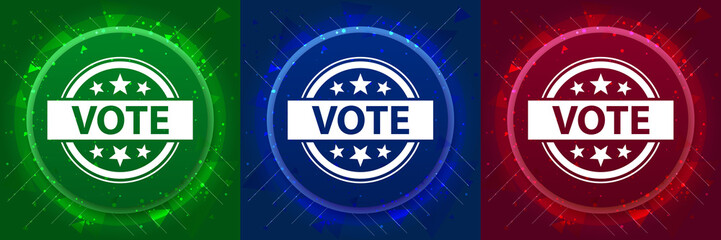 Vote badge icon elegant modern design abstract buttons set illustration