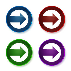 Next arrow icon shiny round buttons set illustration