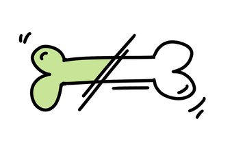 Bone Health, Calcium, Healthy Bones, Dotted Line Icon. flat on white background.