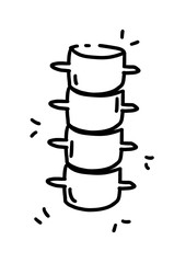 Bone Health, Calcium, Healthy Bones, Dotted Line Icon. flat on white background.