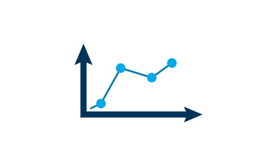 Line Graph Chart icon flat style used for website