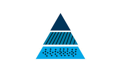 Pyramid chart icon in flat style for data visualization and analysis