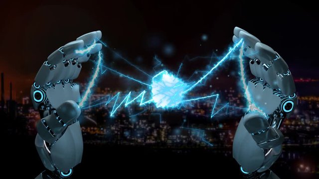 4k Animation Industry 4.0 Humanoid Robot Hands