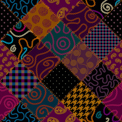 Seamless background pattern. Patchwork pattern. Vector image