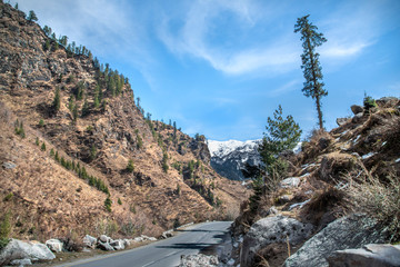 landscape with road and mountains