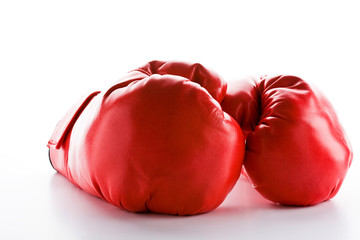 Boxing gloves on white background