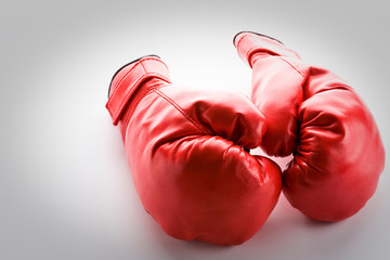 Boxing gloves on white background