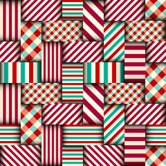 Fototapeta premium Seamless background pattern. Christmas Patchwork pattern. Vector image