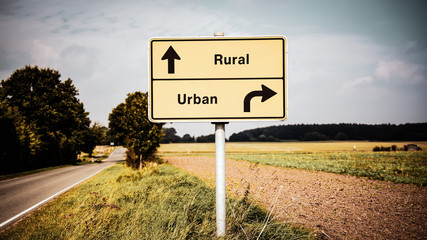 Street Sign Rural versus Urban