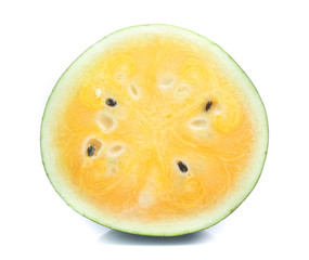 yellow watermelon isolated on white background