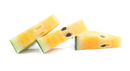 yellow watermelon isolated on white background