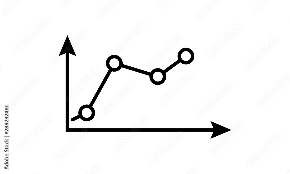 Aufkleber line graph chart icon flat style used for website