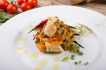 Squid asain spicy seafood salad