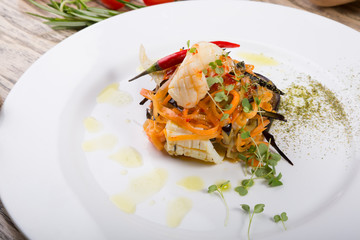 Squid asain spicy seafood salad