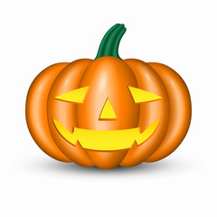 Halloween pumpkin isolated on white background. Vector illustration