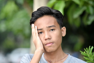 A Worried Minority Male Youngster