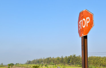 stop sign on the road