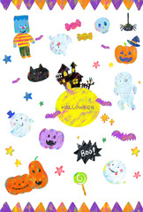 ハロウィン素材　クレヨン