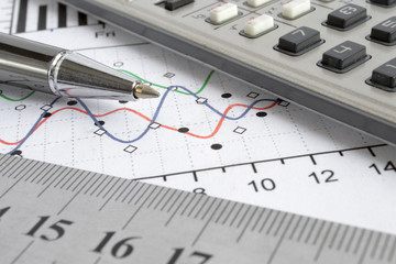 Graph, ruler and calculator