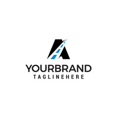 A letter road way logo creative design template