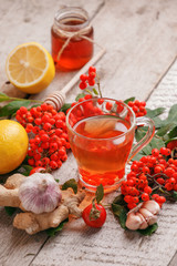 Winter healthy tea for immunity boosting and treatment of colds, seasonal fall autumn beverage, alternative meidicine remedy treatment, cold flu prevention