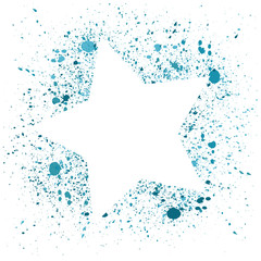 Star frame for photo, vector illustration