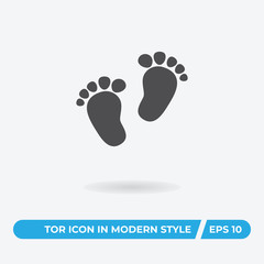 Human footprints vector icon, simple sign for web site and mobile app.
