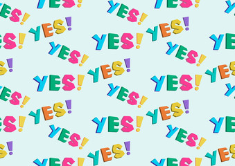 seamless color pattern with the word yes