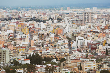 Fototapeta na wymiar Aerial view houses in the center of Palma de Mallorca.