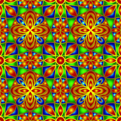Fototapeta na wymiar Seamless endless vector repeating multicolored bright ornament of different colors