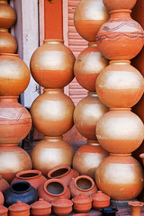 Fototapeta na wymiar Local vender in a outdoor market in Rajasthan India