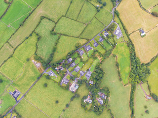 Aerial View of Irish Rural Houses