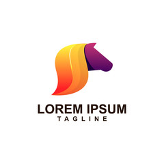 Fototapeta na wymiar Horse Modern Gradient Logo Template