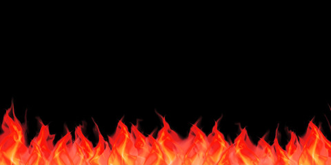 Illustration of flame. black background.  炎のイラスト　黒背景	