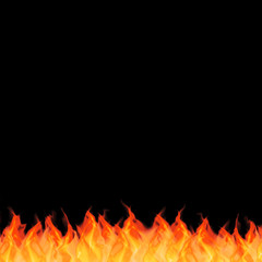 Illustration of flame. black background.  炎のイラスト　黒背景	