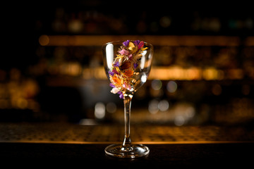 Close-up of alcohol cocktail on a counter