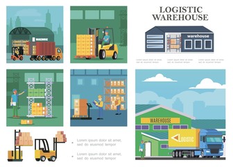 Flat Warehouse Logistics Composition