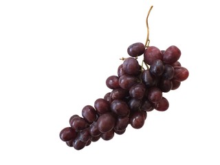 red grapes isolated on white background.