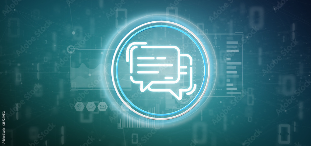 Poster message icon with data all around