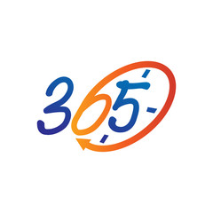 time emblem 365 infinity logo icon design illustration vector - obrazy, fototapety, plakaty
